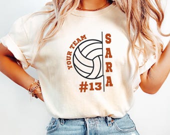 Personalized Volleyball Team Comfort Colors© Shirt, Custom Name Number Tee, Volleyball Game Day Shirt, Player Gift