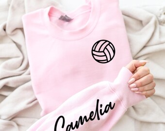 Custom Volleyball Hoodie or Sweatshirt, Player Name Crewneck, Volleyball Team Gift, High School Sports Sweater, Personalized Sport Shirt