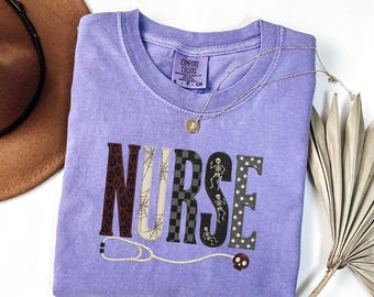 Halloween Nurse Shirt, Skeleton Stethoscope Comfort Colors© Shirt, Cute Ghost Nurse Tee, Spooky Season Nurse Gift
