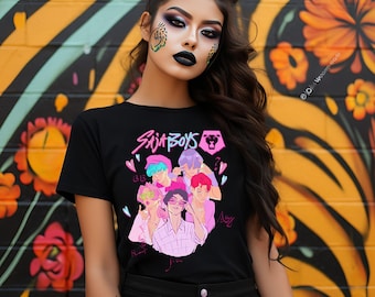Soja Boys Shirt, Kawaii Kpop Boy Band Tee, Colorful Anime Style Shirt, Cute Kpop Fan Gift, Pastel Boy Group Graphic Tee, Trendy Shirt