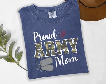 Personalized Army Family T-Shirt,Custom Soldier Support Tee,Proud Military Member Comfort Colors© Shirt, Army Mom Dad Gift,Patriotic Apparel