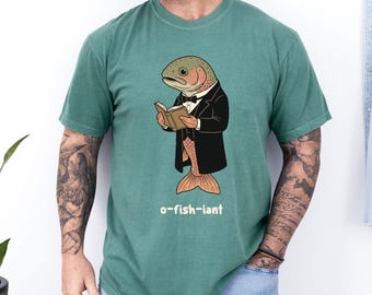 O-Fish-iant Wedding Shirt,Funny Fishing Officiant Comfort Colors© Tee,Minister Gift for Fisherman,Rustic Lake Wedding Shirt,Wedding Ceremony