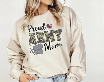 Personalized Army Family Sweatshirt, Custom Soldier Support Crewneck, Proud Military Member Pullover, Army Mom Dad Gift, Patriotic Apparel
