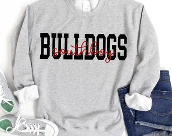 Custom Mascot Sweatshirt, Personalized School Spirit Crewneck, Team Logo Sweater