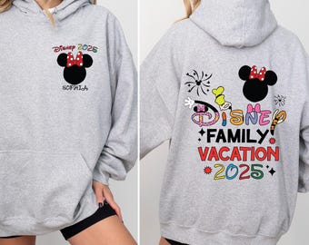 Disney 2025 Family Hoodie, Custom Vacation Sweatshirt, Disneyland Trip Pullover