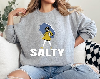 Salty Girl Sweatshirt, Retro Vintage Pullover, Womens Graphic Crewneck