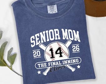 Camiseta de béisbol personalizada para mamás graduadas de 2026, regalo de graduación para la última entrada, camiseta deportiva para mamás de la clase de 2026