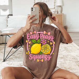 Comfort Colors® Preppy Lemon Summer T-Shirt, Lemon Coquette Shirt, Preppy Summer Shirt, Girly Summer Shirt, Easy Peasy Tee, Lemon Shirt