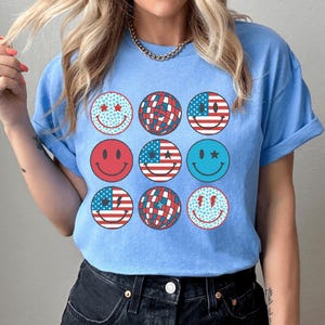 USA Shirt, 4th of July Shirt Women,  Stars and Stripes Patriotic Tee, Red White Blue T-Shirt, American Flag Shirt, Independence Day Top