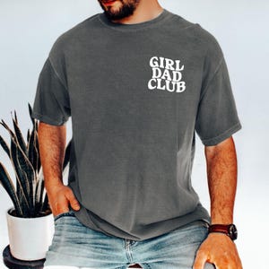Girl Dad Club Comfort Colors Tee - Minimalist Dad Shirt - Girl Pregnancy Announcement Gift - Aesthetic Dad Club Shirt
