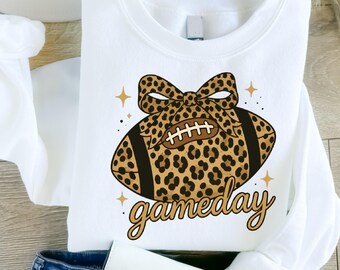 Gameday Sweatshirt, Leopard Football Sweatshirt, Football Mom Sweatshirt, Football Sweatshirt, Checkered Star Football Sweatshirt