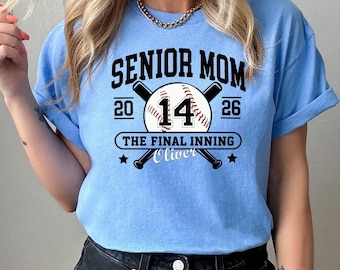 Camiseta Final Inning Senior 2026, Camiseta de la Clase de 2026 para Mamás de Béisbol, Regalo de graduación de béisbol personalizado, Camiseta para Mamás de Graduados Orgullosas