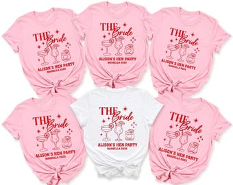 Personalized Hen Party T shirts, Team Bride Bridal Party Shirts, Matching Tribe Bachelorette Hen Party Tops, Bride To Be Custom Shirt