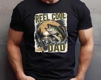 Camiseta divertida de pesca para hombre, camiseta con estampado de lubina, camiseta retro para papá pescador.