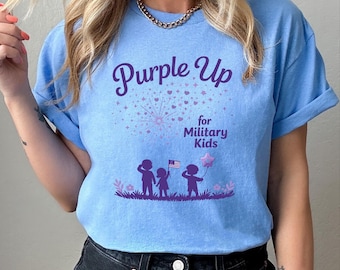 Camiseta Purple Up for Military Kids - Mes del Niño Militar Camiseta Dandelion