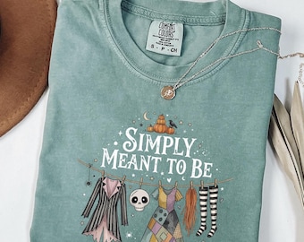 Camiseta Simply Meant To Be Jack Sally Comfort Colors©, Camiseta de Halloween para parejas, Camiseta de romance de pesadilla