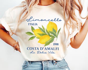Comfort Colors®  Retro Limoncello La Dolce Vita Tee, Lemon Shirt, Italy T-shirt, Amalfi Coast Summer, Summer Shirt,Coastal Granddaughter Tee