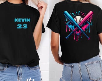 Comfort Colors® Custom Baseball Drip T-Shirt, Personalized Baseball Drip T Shirt for Kids, Boy Birthday Baseball Tee, Ice Cream Drip Shirt