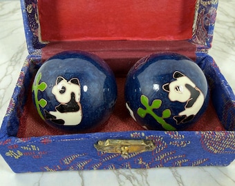Panda Yin Yang Baoding Health Balls, Stress Relief Hand Therapy Exercise (1.5 inch)