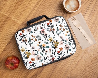 Floral Lunch Box, Insulated Lunch Tote, Gifts for Her, Pretty Floral Lunch Tote, Insulated Lunch Bag, Lunch Box for Kids, Back to School Box