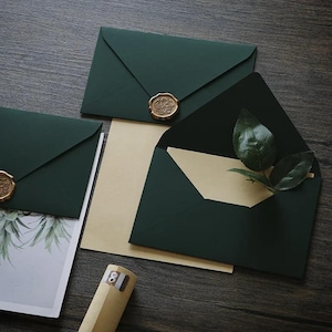 Dikke groene enveloppen 250 g hoogwaardige papieren enveloppen, briefblokken, uitnodigingen bruiloft kaarten ansichtkaarten, kerstenvelop 5 stks