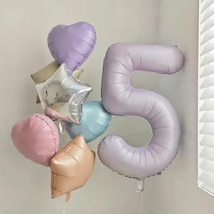 40-Inch Matte Purple Lilac Number Balloon – Giant Helium Balloon for Birthday, Wedding, Anniversary, Graduation, New Year Party Decor