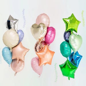Heart, Star & Circle Balloon Set: Birthday Party Photo Props
