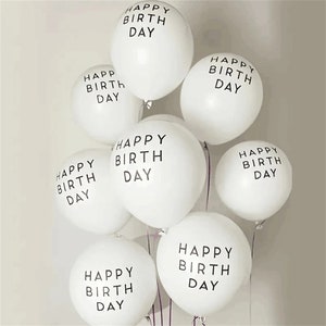 Happy Birthday To You Brief Latex Ballons Set Weiß und Schwarz Ballon Luft Heliumballon Kinder 1st Birthday Party Dekoration 10 zoll 10stk