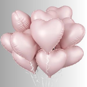 Baby Pink Heart Balloon, Heart-shaped Balloons, Birthday Anniversary Bach Party, Milestone Balloons, Pink Balloon Bouquet | 10pcs 18inch