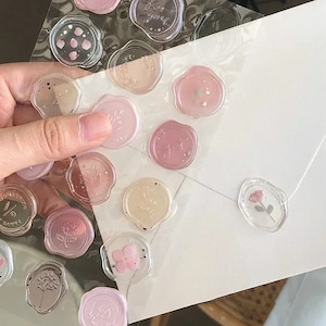 Vintage Wax Seal Stamp Stickers DIY Scrapbooking Journal Planner Decoration Floral Korean Stationery Kawaii Envelope Sealing Tags 18pcs