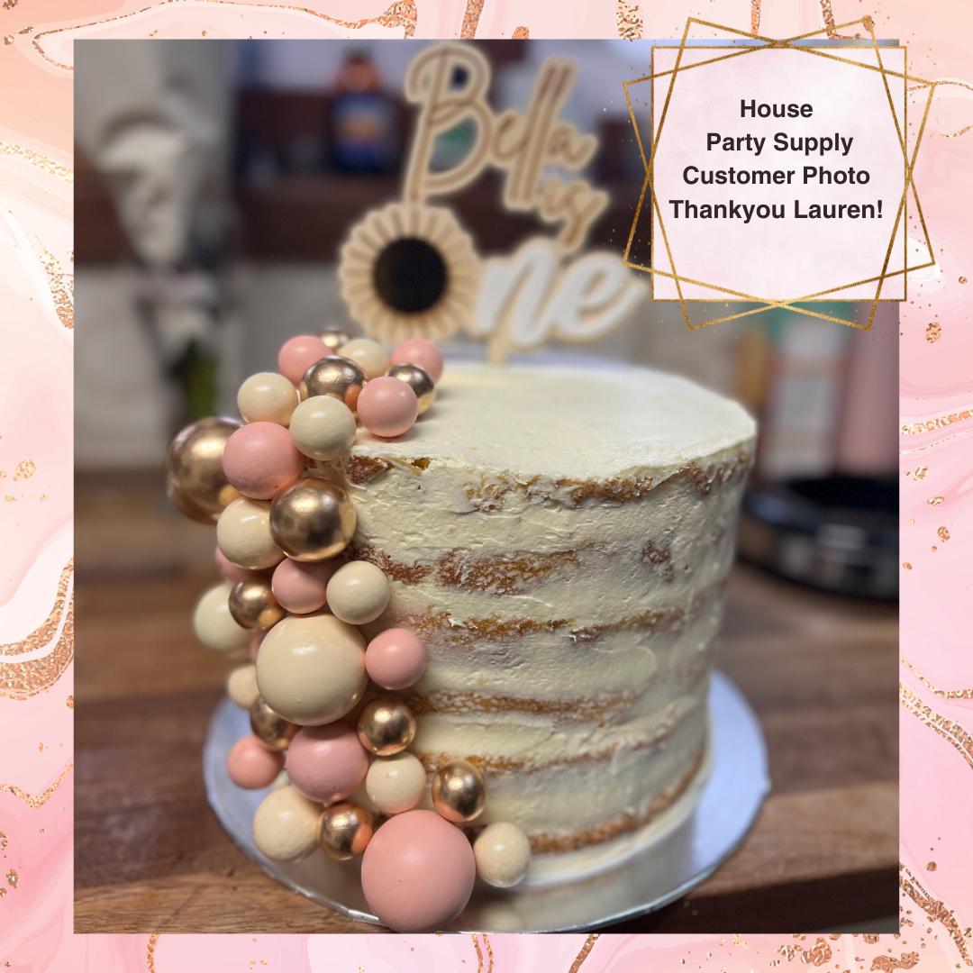 20 PCS Girl Birthday Cake Topper Set - Pink Foam Balls, Flowers & Gold 'Happy Birthday' Sign - View #8