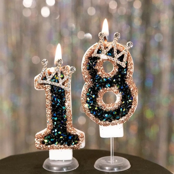 Anniversaire 1 An Bougies Pour 13E Anniversaire - En Forme De Diamant 3D - Chiffre 13 - Décoration De Gâteau D Decoration Anniversaire 9 Ans Garcon