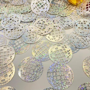 Coriandoli a forma di palla da discoteca: paillettes laser da spargere sul tavolo (100 pezzi, 4 x 4 cm)