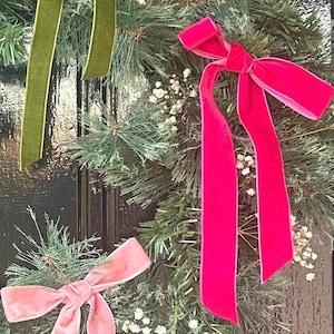 Rose Pink Velvet Ribbon Wedding Party Decoration,  Handmade Gift Wrapping Bowknot DIY Gift Pink Christmas decor  6/9/15/25MM