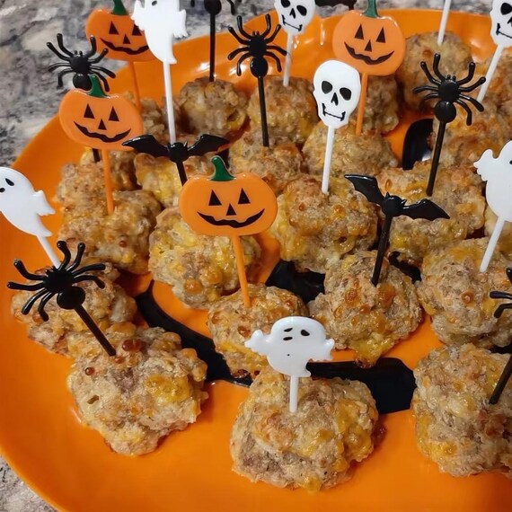 60 Halloween-Cupcake-Picks – Kürbis, Geist, Fledermaus & Spinne Für Kuchen & Party-Snacks