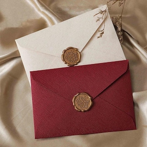 Leinen Umschläge DIY, Rot Weiß Umschlag, Postkarte Hochzeit, Einladungskarte Abdeckung Geschenkverpackung Umschläge Weihnachtskarten Lieferungen, 5Stk