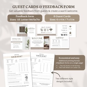 6 Guest Cards to Impress Your Guests + 2 Feedback Form Designs to Elevate Your Airbnb or Rental Based on Guest Opinions