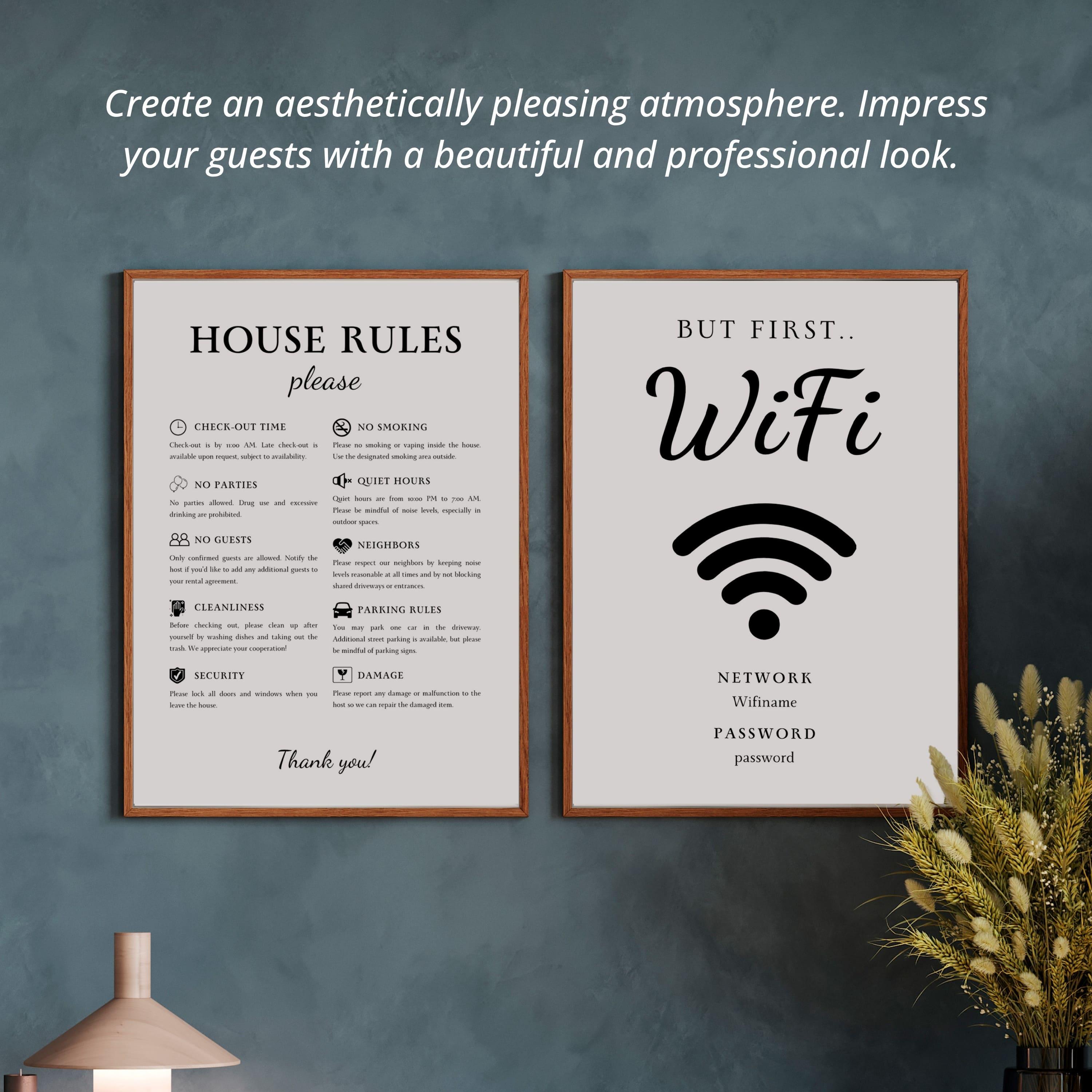 Airbnb Signage Kit, Editable Canva Templates, Guest Communication Signs ...