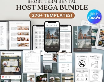 Airbnb Host Bundle Rental Home Bundle AirBnB Templates Airbnb Signs VRBO Digital welcome book airbnb template airbnb cleaning checklist vrbo