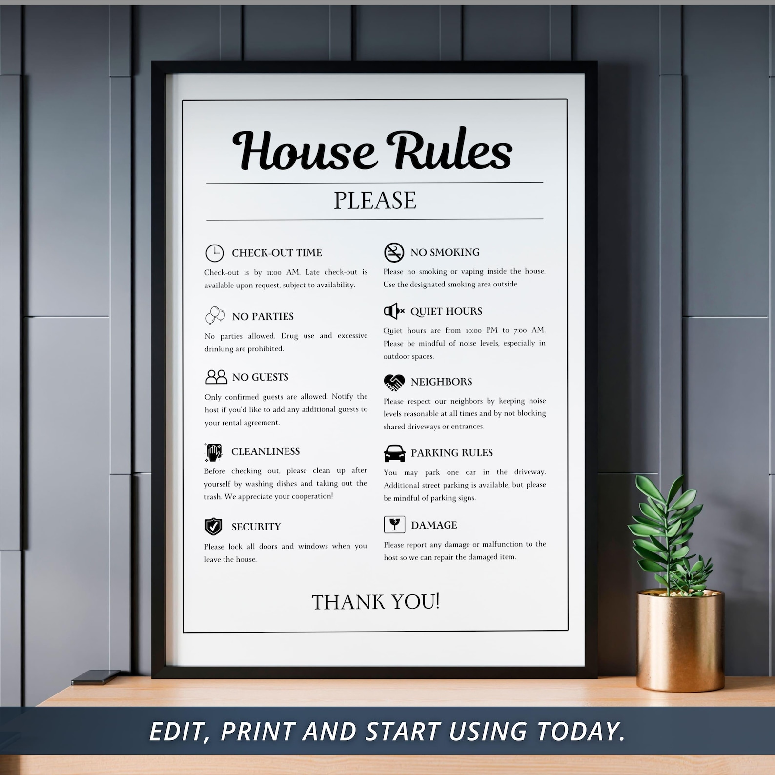 Airbnb House Rules Template, Airbnb Rules Sign, VRBO Sign, House Rules ...