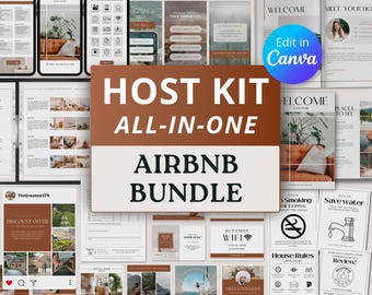 Airbnb Host Bundle Template, Welcome Book Template, Airbnb Cleaning Checklist, Editable Airbnb Signs, Inventory Checklist, VRBO Host Bundle