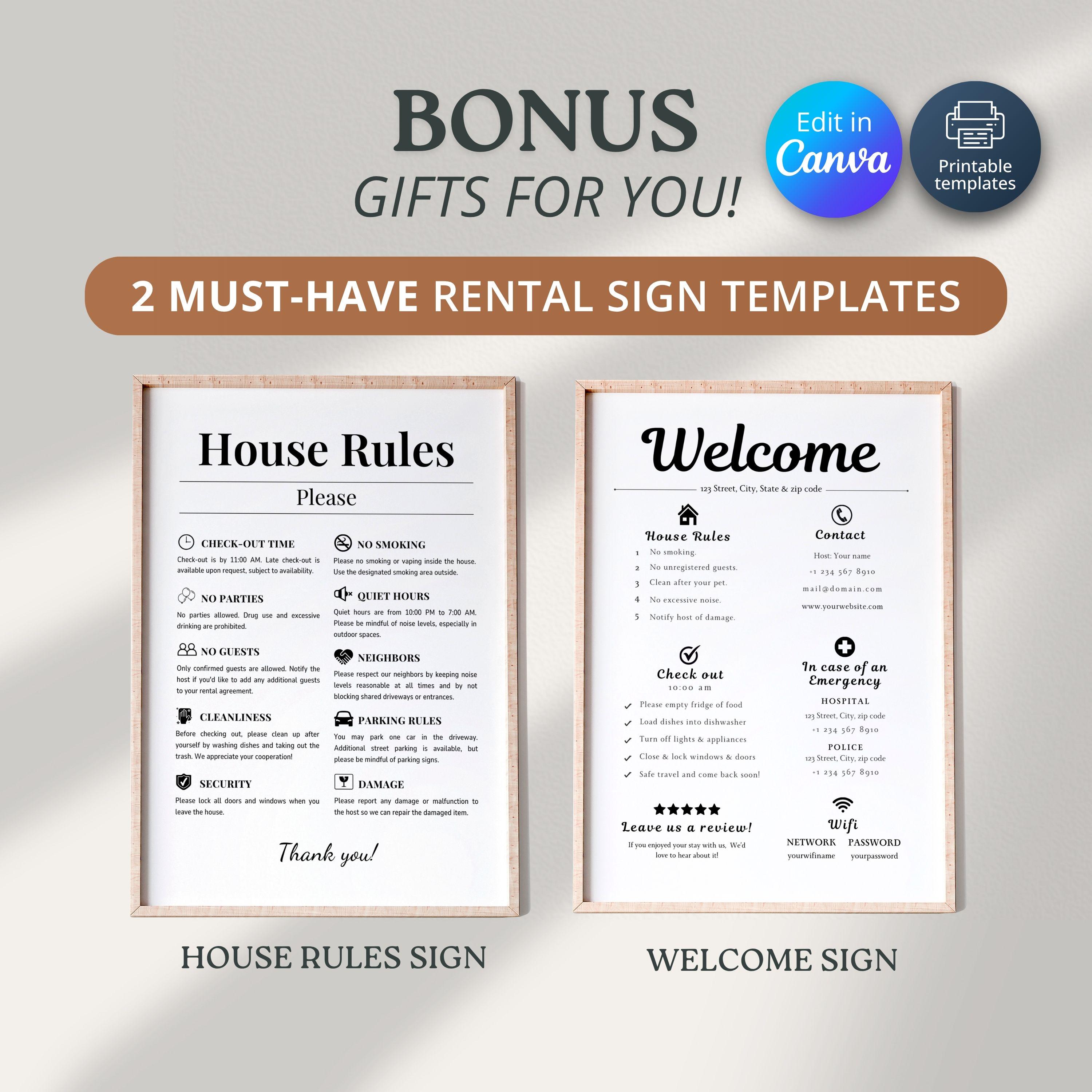 Airbnb Book Template Cabin Themed, Lake House, Cottage Airbnb