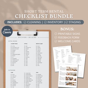 Editable airbnb cleaning checklist template, airbnb inventory checklist, airbnb cleaning list, Vrbo cleaning checklist, deep clean checklist