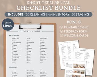 Editable airbnb cleaning checklist template, airbnb inventory checklist, airbnb cleaning list, Vrbo cleaning checklist, deep clean checklist