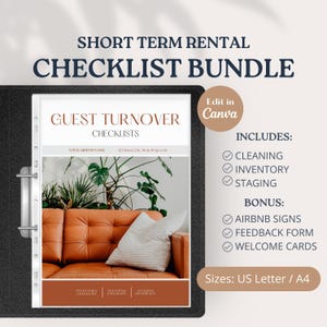 Editable airbnb cleaning checklist template, Inventory tracker, airbnb inventory checklist, airbnb cleaning list, deep clean checklist VRBO