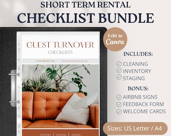 Editable airbnb cleaning checklist template, Inventory tracker, airbnb inventory checklist, airbnb cleaning list, deep clean checklist VRBO