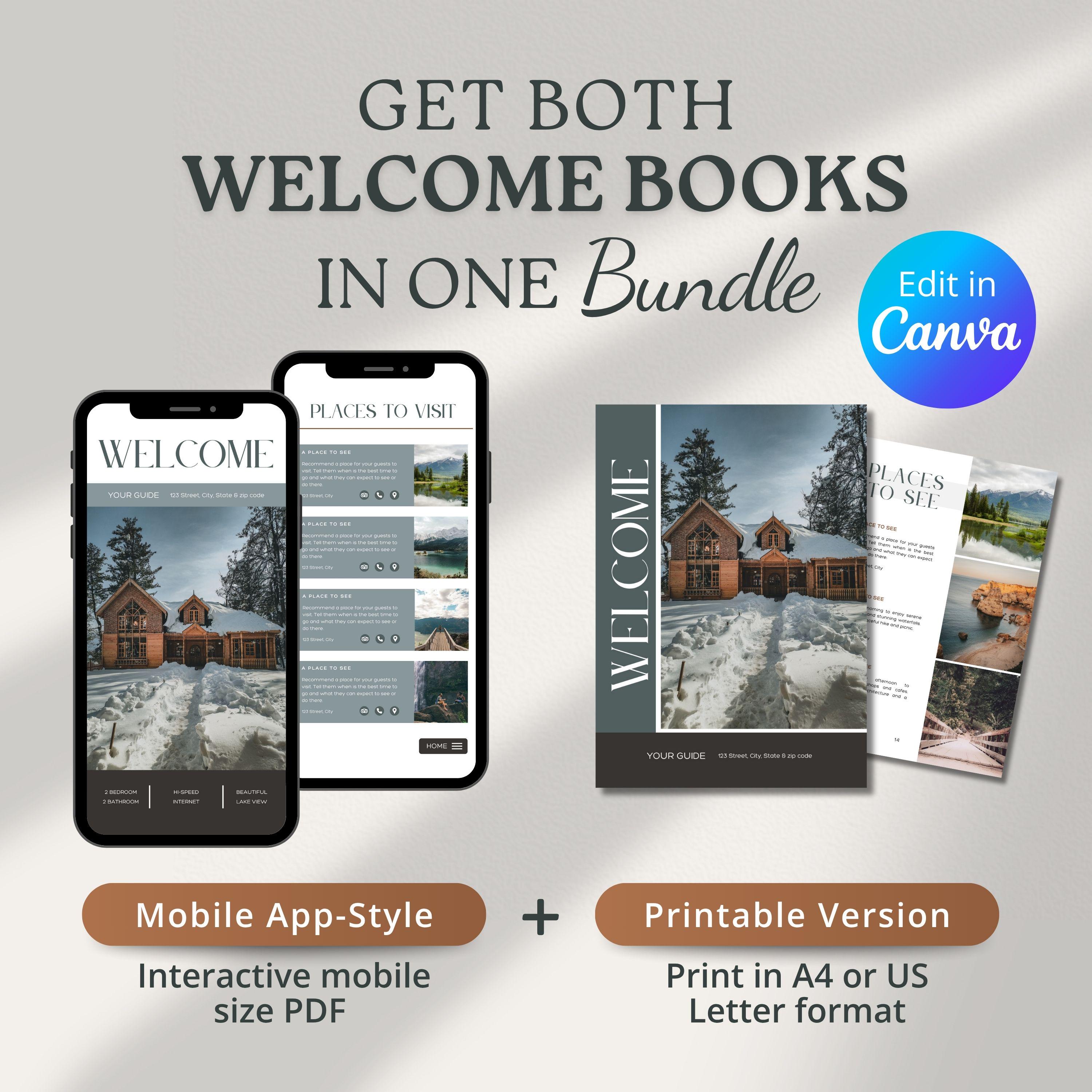 Airbnb Book Template Cabin Themed, Lake House, Cottage Airbnb