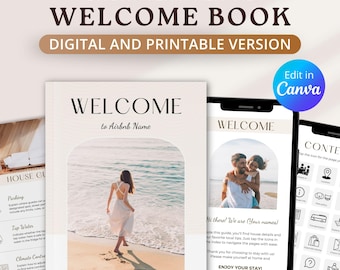Editable Airbnb Welcome Book Template | Digital, Printable Guest Guide (Canva)