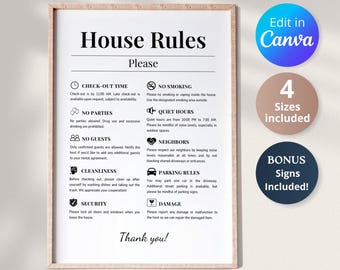 Airbnb Guest Rules Sign, Printable Host Rules Template, Vacation Rental house Rules, Short Term Rental Decor, Welcome Sign for Airbnb rules