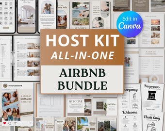 Editable Airbnb and VRBO Host Template Bundle, Airbnb Cleaning and Inventory Checklist, Editable Airbnb Signs, Airbnb Welcome Book Template